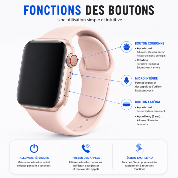 Smartwatch femme avec appels Bluetooth
