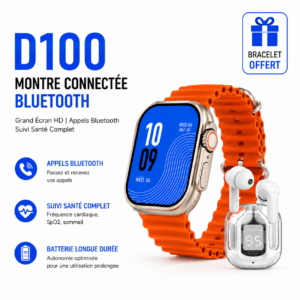 Montre connectée D100 compatible Android et iPhone