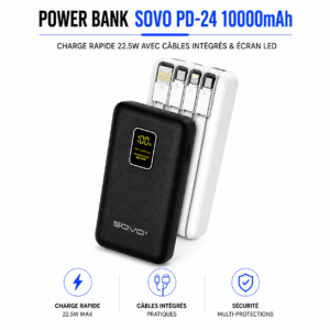 Batterie externe SOVO 22.5W charge rapide