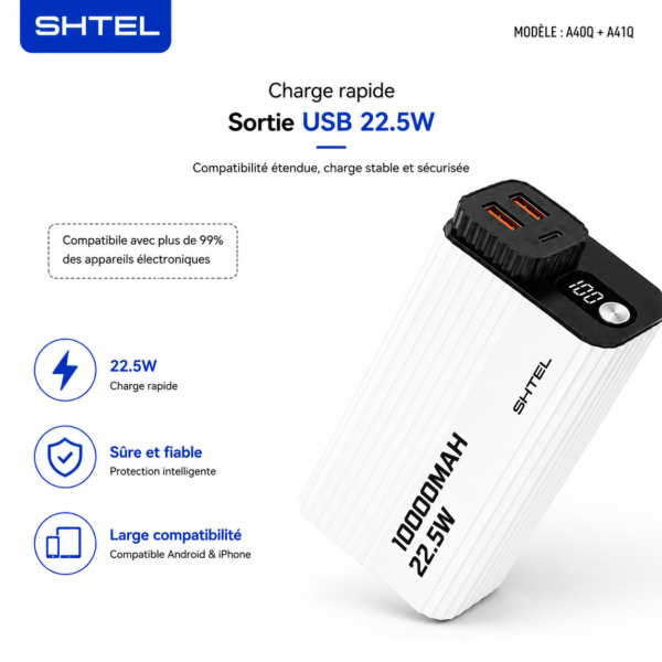 Batterie externe compacte pour Android et iPhone