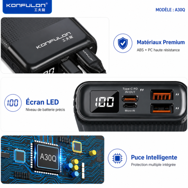Chargeur portable KONFULON 20000 mAh