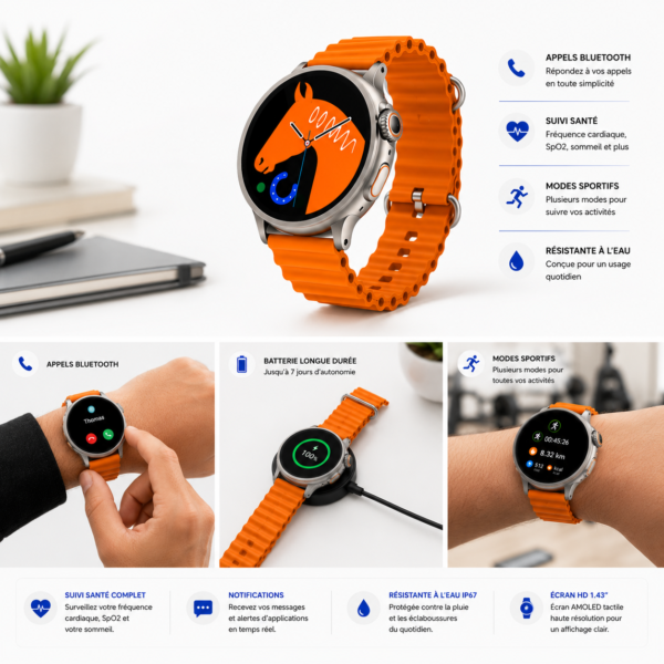 Smartwatch compatible Android et iPhone