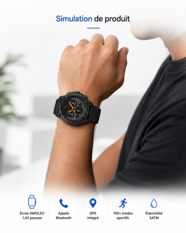 Montre connectée Black Shark GS3 21 jours d'autonomie