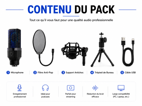 Trépied pour microphone de studio