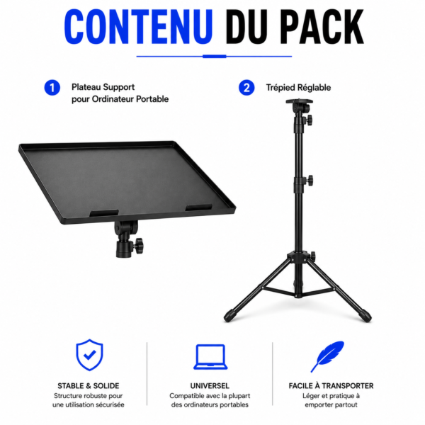 Support laptop hauteur réglable
