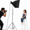 Support studio photo en acier inoxydable