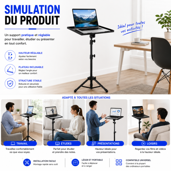 Support ordinateur portable DJ