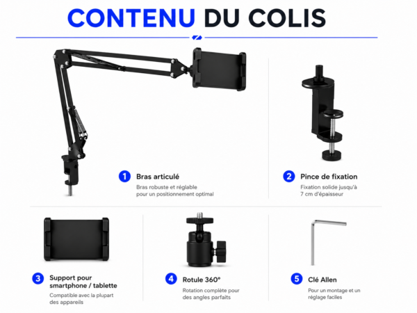 Support de bureau pour visioconférence