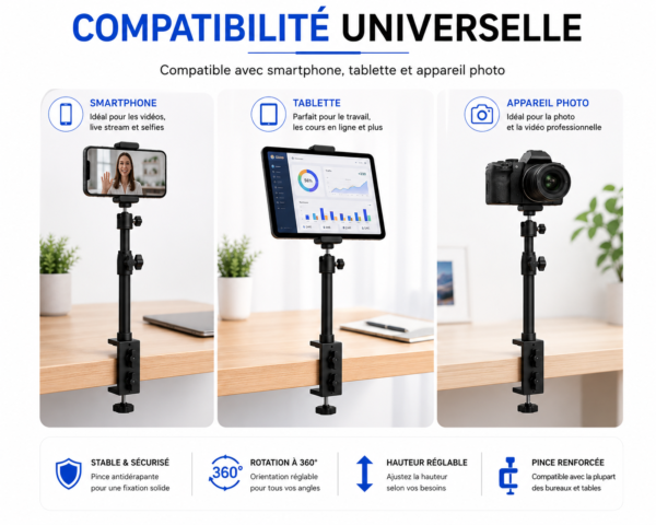 Support webcam réglable