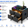 Meuble de chevet avec chargeur Qi