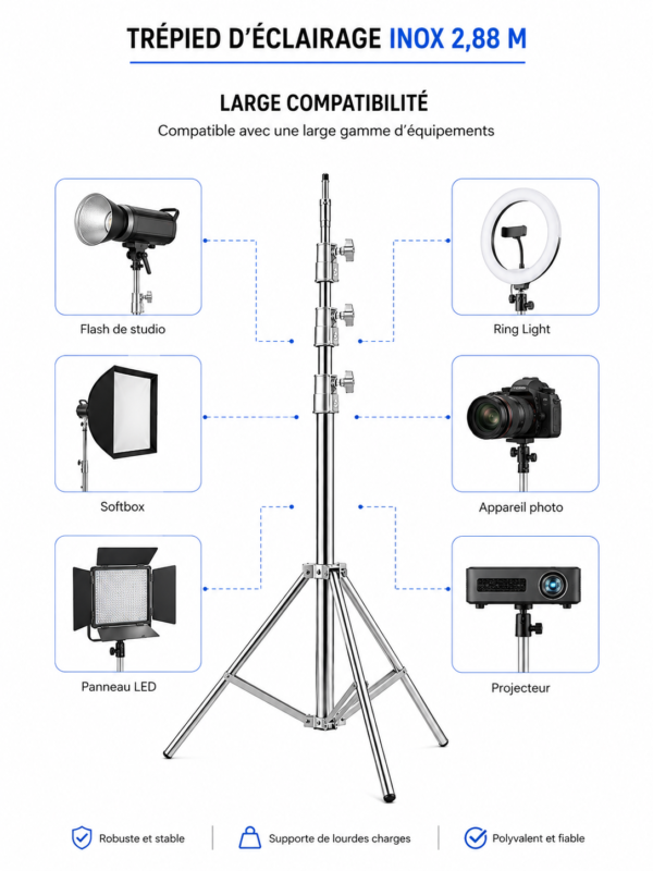 Trépied professionnel pour softbox