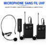 Système microphone UHF Plug and Play professionnel