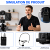 Micro casque UHF pour enseignement et animation