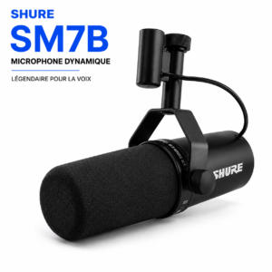 Microphone Shure SM7B professionnel pour podcast et streaming