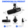 Microphone Shure SM7B avec bonnette anti-vent et support