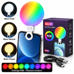 Lampe LED RGB MJ-01 – Fixation sur Smartphone