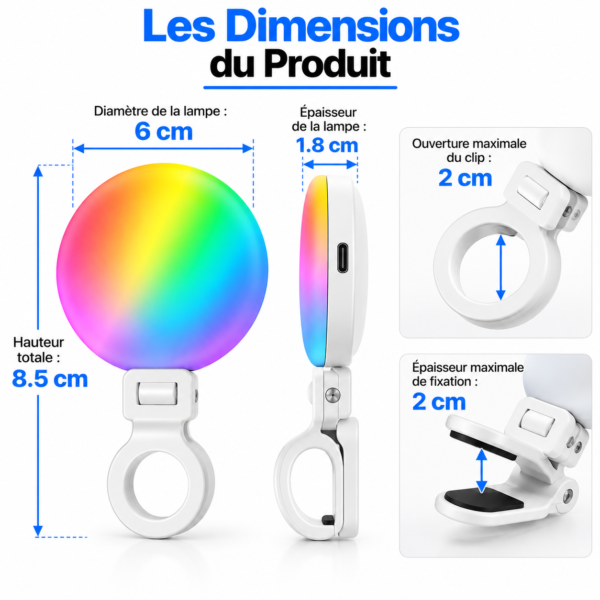 Lampe LED RGB MJ-01 – Mode RGB Multicolore