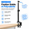 Support réglable pour smartphone, webcam et panneau LED