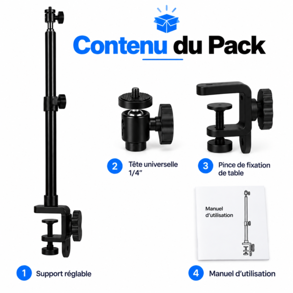 Support de fixation de table pour éclairage LED et accessoires