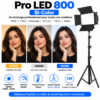 Panneau LED 800 Bi-Color avec température réglable de 3200K à 6500K