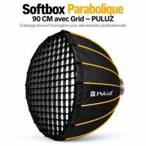 Softbox parabolique PULUZ 90 cm pour photographie et vidéo