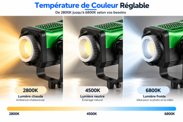 Projecteur LED COB BK-400W pour photo et vidéo
