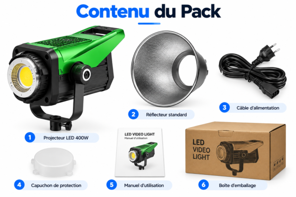 Projecteur LED pour photographie et tournage vidéo